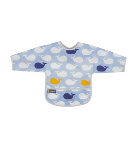Toy, Toy - Lätzchen Kushies CleanBibs - Blau und Weiss, Kushies CleanBib Lätzchen mit Ärmeln 2-4 Jahre Wale