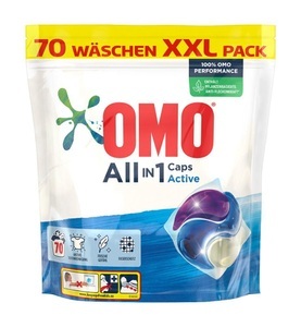 Omo, Omo - Allin1 Caps Active Clean - 70 Stück, 