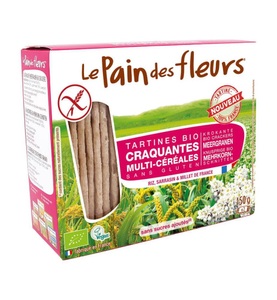 Le Pain des fleurs, Le Pain des fleurs Knusprige Schnitten Mehrkorn (150 g), Le Pain des fleurs Blumenbrot Knusprige Bio Mehrkorn-Schnitten (150g)