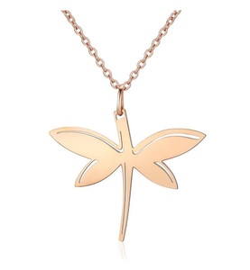 undefined, Ailoria - Libellen-Halskette mit Schmucktäschchen, AILORIA - LIBELLULE Halskette, 50 CM, Roségold