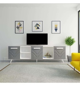 undefined, Home - TV-Möbel Zeta - Weiss und Anthrazit, 