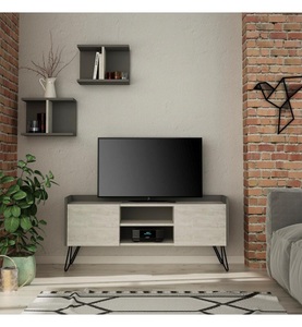 Home, Home - TV-Möbel Klappe - Anthrazit und Weiss, 
