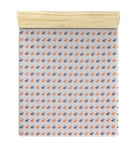 Beverly hills polo club, Beverly Hills Polo Club - Spannbetttuch - 140 x 190 + 25 cm - Hellorange und Dunkelblau und Weiss, 