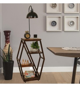 undefined, Home - Stehleuchte mit Regalen - Schwarz, 
