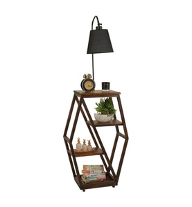 undefined, Home - Stehleuchte mit Regalen - Schwarz, 