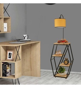 undefined, Home - Stehleuchte mit Regalen - Gelb, 