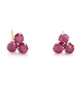 Accessory, Accessory - Ohrringe aus Gold Trio Etincelant - Gold und Bordeaux, 