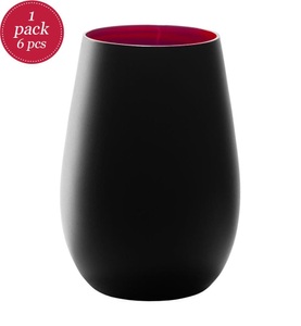 Stölzle Lausitz, Stölzle Lausitz - 6er-Set Gläser Olympic - Schwarz und Rot, Elements Becher 465ml schwarz/rot