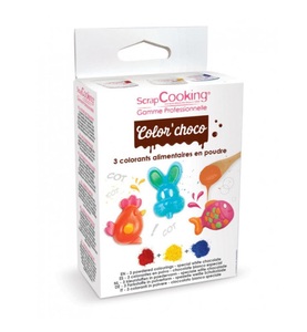ScrapCooking, Scrapcooking - 3er-Set Lebensmittelfarbstoffe - Multicolor, 3-tlg. Set Farbpulver Chocolat rotgelbblau 3x5g