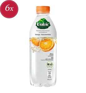Volvic, Volvic Essence Orange Bio 6x75cl, Volvic Essence Aromatisiertes Mineralwasser