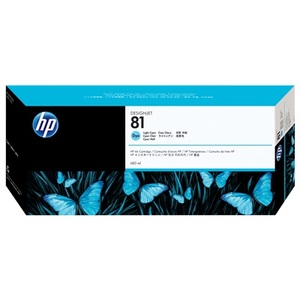 Hp, HP Tintenpatrone cyan/hell Nr 81 680 ml Dye, Hewlett Packard Tintenpatrone, hell-blau, No.81, C4934A, (680 ml)