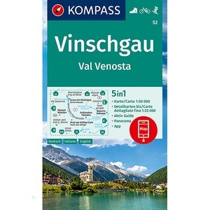 Kompass-Karten, KOMPASS Wanderkarte 52 Vinschgau / Val Venosta 1:50.000, Kompass Verlag WK 52 Vinschgau / Val Venosta