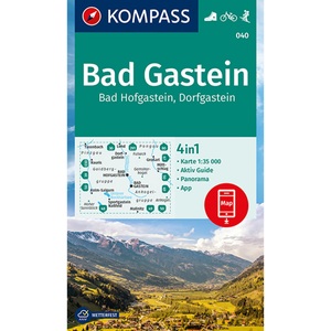 undefined, KOMPASS Wanderkarte 040 Bad Gastein, Bad Hofgastein, Dorfgastein 1:35000 - 4in1 Wanderkarte mit Panorama und Aktiv Guide inklusive Karte zur offline Verwendung in der KOMPASS-App. Fahrradfahren. Skitouren., KOMPASS Wanderkarte 040 Bad Gastein, Bad Hofgastein, Dorfgastein 1:35.000