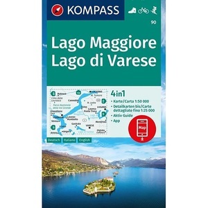 Kompass Verlag, Kompass Verlag WK 90 Lago Maggiore, Lago die Vare, KOMPASS Wanderkarte 90 Lago Maggiore, Lago di Varese 1:50.000