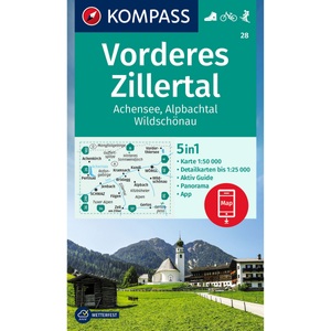 Kompass Verlag, Kompass Verlag WK 28 Vorderes Zillertal, KOMPASS Wanderkarte 28 Vorderes Zillertal 1:50.000