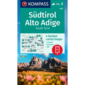 Kompass Verlag, Kompass Verlag WK 699 Südtirol Alto Adige Karten-Set, KOMPASS Wanderkarten-Set 699 Südtirol, Alto Adige, South Tyrol (4 Karten) 1:50.000