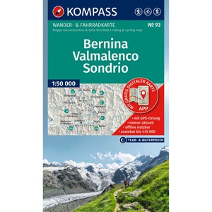Kompass Verlag, Kompass Verlag WK 93 Bernina, Valmalenco, KOMPASS Wanderkarte 93 Bernina, Valmalenco, Sondrio 1:50.000