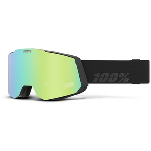 100PERCENT, Snowcraft Hiper Goggle Black - Mirror Green, 100% Snowcraft Skibrille
