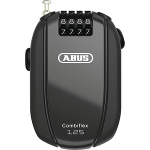 ABUS, ABUS Roll-Back-Kabelschloss, mit Zahlencode, VE 12 Stk, Stahlkabel 1250 mm, Abus Spezialschloss Combiflex Trip 125, schwarz