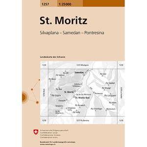 undefined, Landeskarte der Schweiz St. Moritz, Swisstopo Landkarte, St. Moritz, 1:25'000, 1257