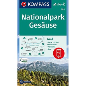 undefined, KOMPASS Wanderkarte 206 Nationalpark Gesäuse 1:25000 - 4in1 Wanderkarte mit Panorama und Aktiv Guide inklusive Karte zur offline Verwendung in der KOMPASS-App. Fahrradfahren. Skitouren., KOMPASS Wanderkarte 206 Nationalpark Gesäuse 1:25.000