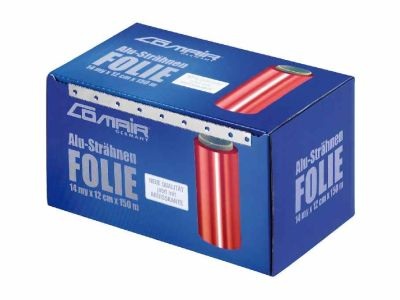 Comair, Comair Alufolie 14&micro; rot 12cmx150m Rolle, Comair Alusträhnenfolie 14 my 12cm x 150m rot