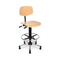 Arbeitsdrehstuhl Easy Buche, Sitzhöhe 510-710 mm, Kunststoffbasis, Bodengleiter, Fussring