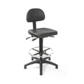 Arbeitsdrehstuhl Easy Polyurethan, Sitzhöhe 510-710 mm, Kunststoffbasis, Bodengleiter, Fussring