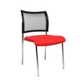 Topstar® Besucherstuhl Classic mit Netz-Rückenlehne + 4 Fuss Gestell, rot