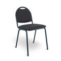 Besucherstuhl Office mit Polster-Rückenlehne, Gestell schwarz, Polster blau