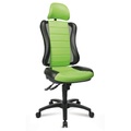 Topstar® Bürodrehstuhl Head Point RS, Muldensitz, m. Kopfstütze, schwarz/grün