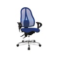 Topstar® Bürodrehstuhl Ortho 15, Netzrücken, höhenverstellbare Armlehnen, blau