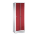 CP, C+P Garderobenschrank Classic mit Sockel, Drehriegelverschluss, 2 Abteile, HxBxT 1.800 x 810 x 500 mm