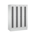 C+P Garderobenschrank Classic mit Sockel, Lochfeld + Zylinderschloss, 4 Abteile, HxBxT 1.800 x 1.200 x 500 mm