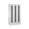 CP, C+P Garderobenschrank Classic mit Sockel, Lochfeld + Zylinderschloss, 3 Abteile, HxBxT 1.800 x 1.200 x 500 mm