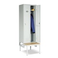 Portofino Garderobenschrank mit Sitzbank, 3 Abteile à 300 mm, Zylinderschloss