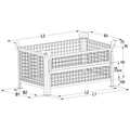 HESON® Gitterbox, mit ½ Gitterklappe, feuerverzinkt, HxBxT 900 x 1.200 x 800 mm