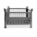 HESON® Gitterbox, mit ½ Gitterklappe, lackiert, HxBxT 600 x 1.200 x 1.000 mm