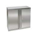 undefined, Edelstahl-Flügeltürschrank mit Stellschrauben, Vollblechtüren HxBxT 900 x 900 x 400 mm