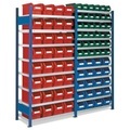 RasterPlan Fachbodenregal, GF, FL 100 kg, mit 32 Sichtlagerkästen, HxBxT 2.000 x 1.000 x 400 mm