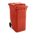 Kunststoff-Mülltonne mit Rollen, 360 Liter, rot