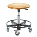 Jungheinrich PROFISHOP, Hocker, Kunststoffformsitz Ø 400 mm, Sitzhöhe 370-500 mm, Stahlbasis, Fussring