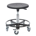 Hocker, PU-Formsitz Ø 400 mm, Sitzhöhe 460-650 mm, Fussring