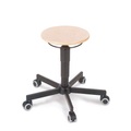 Hocker Allround, PU-Sitz, Sitzhöhe 410-540 mm, Stahlbasis, Rollen