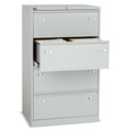 Bisley, BISLEY Hängeregisterschrank LIGHT mit Griffleiste, 2-bahnig, 4 Schubladen, lichtgrau