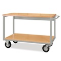 Mobile Werkbank mit Rollen, 2 Holzböden à 1.500 x 750 mm, TK 600 kg