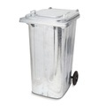 Mülltonne aus verzinktem Stahl, 240 Liter, mit Rollen