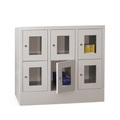PAVOY Schliessfachschrank mit Sichtfenster, 3 x 2 Fächer, HxBxT 855 x 930 x 500 mm
