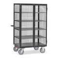 fetra® Schrankwagen, Gitterwände, mit Doppelflügeltür, 5 Etagen à 1.200 x 780 mm, anthrazitgrau