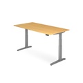 Schreibtisch mit Memoryschalter, C-Fuss höhenverstellbar, BxT 2.000 x 1.000 mm, Buche